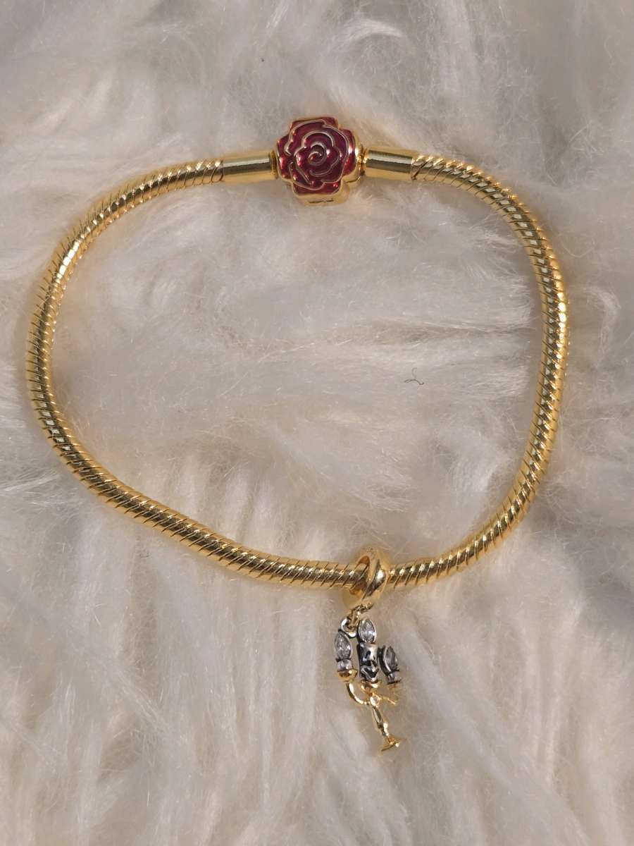 Disney Beauty and the Beast Lumiere Dangle Charm Sterling