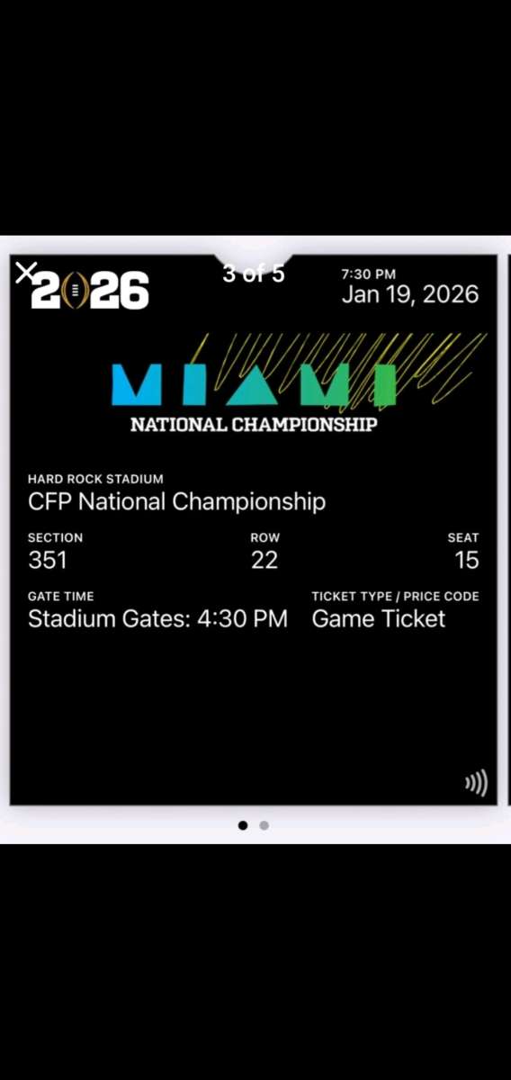 NCAA FOOTBALL CHAMPIONSHIP GAME TICKETS