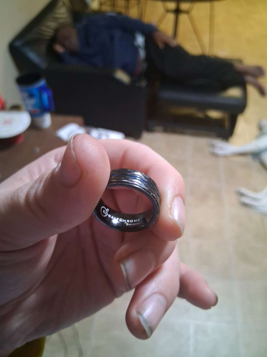 Wedding ring black and blue