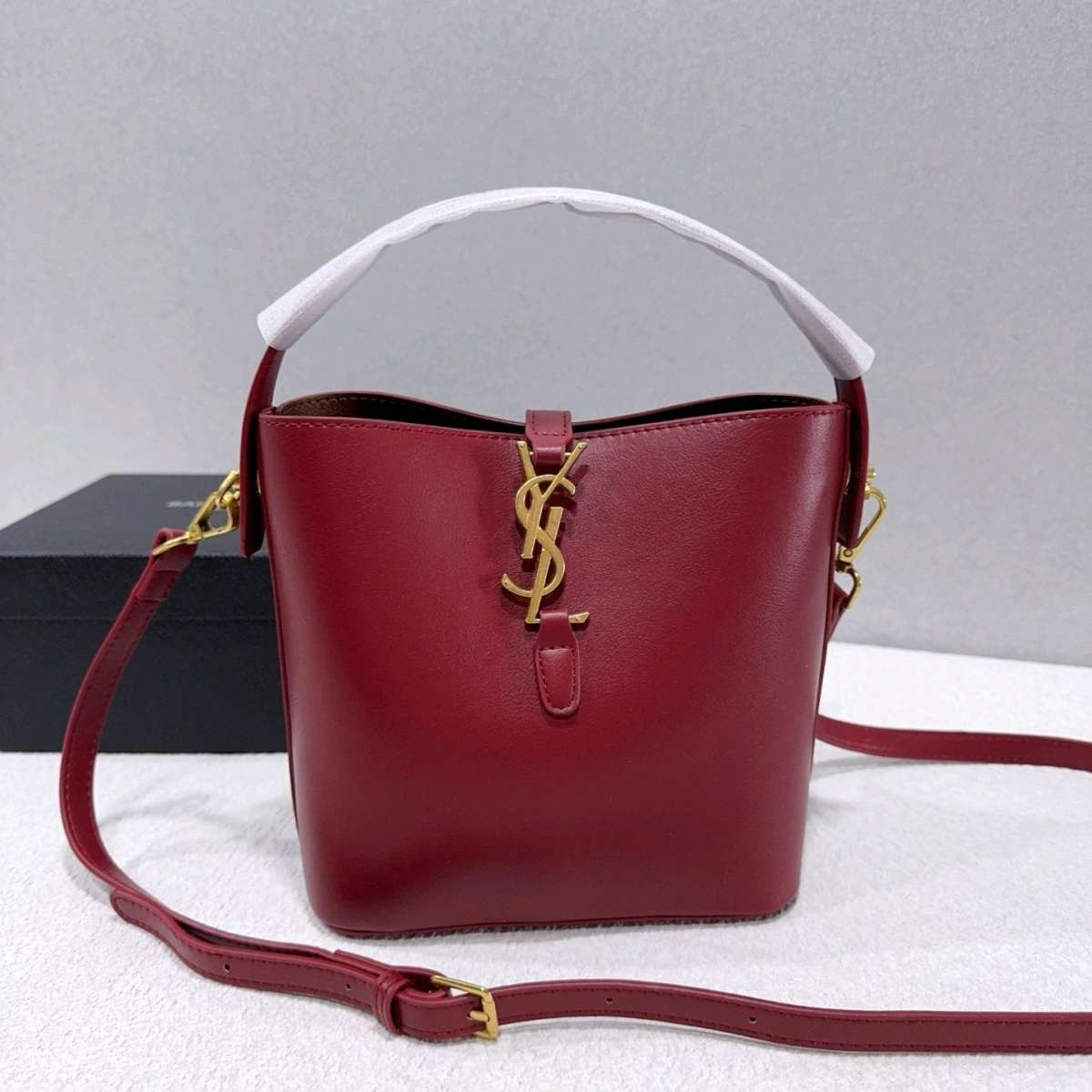 red ysl bucket bag