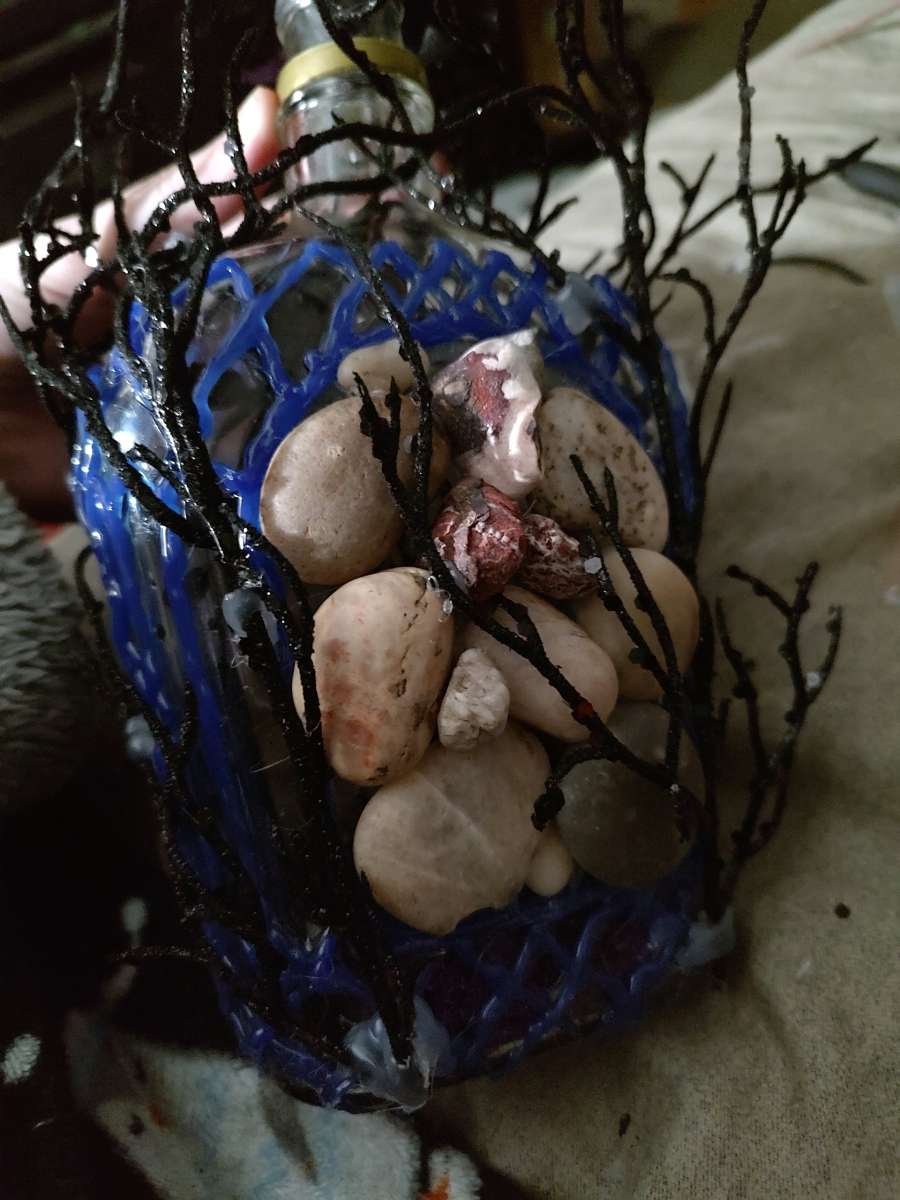 a handmade decorative bottle