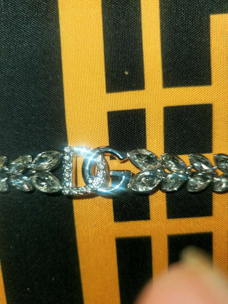 Dolce  Gabbana Elegant Silver Bracelet with Crystal Accents