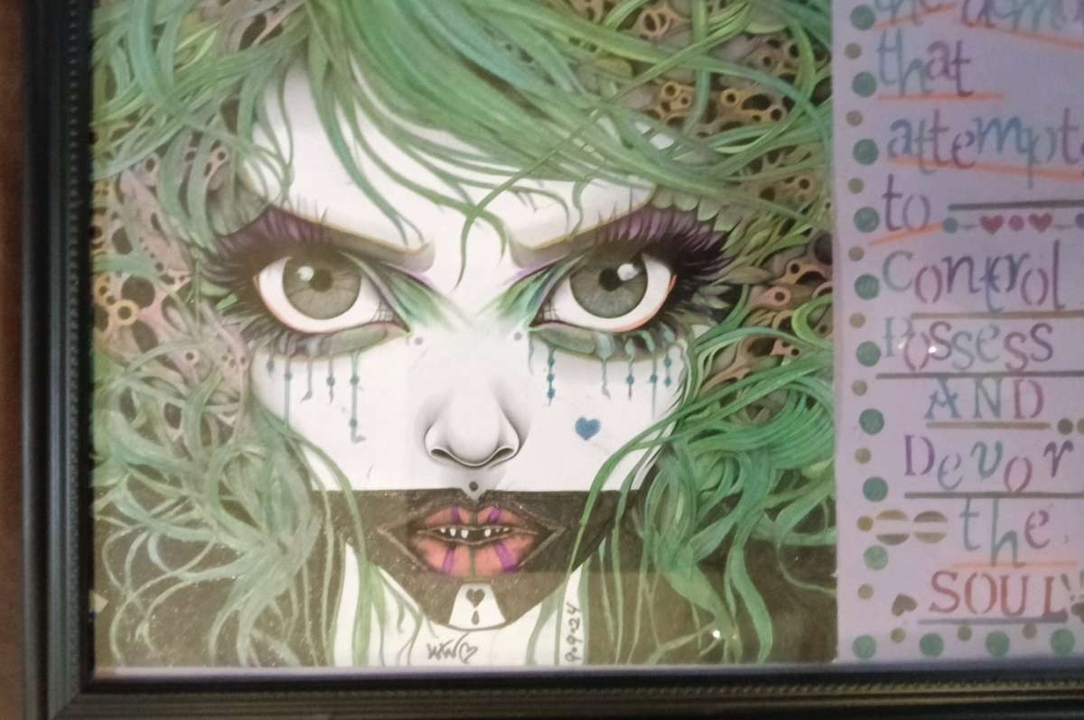 pictures shaded and colored with gel pens