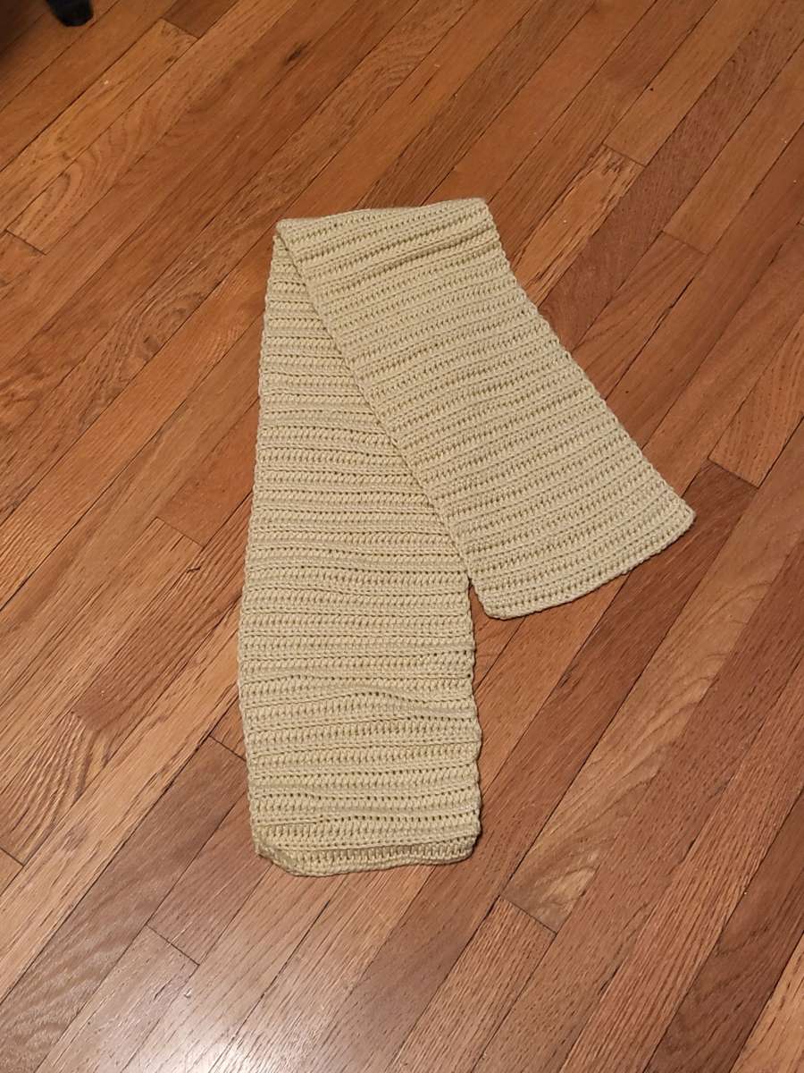 tan scarf hand crochet