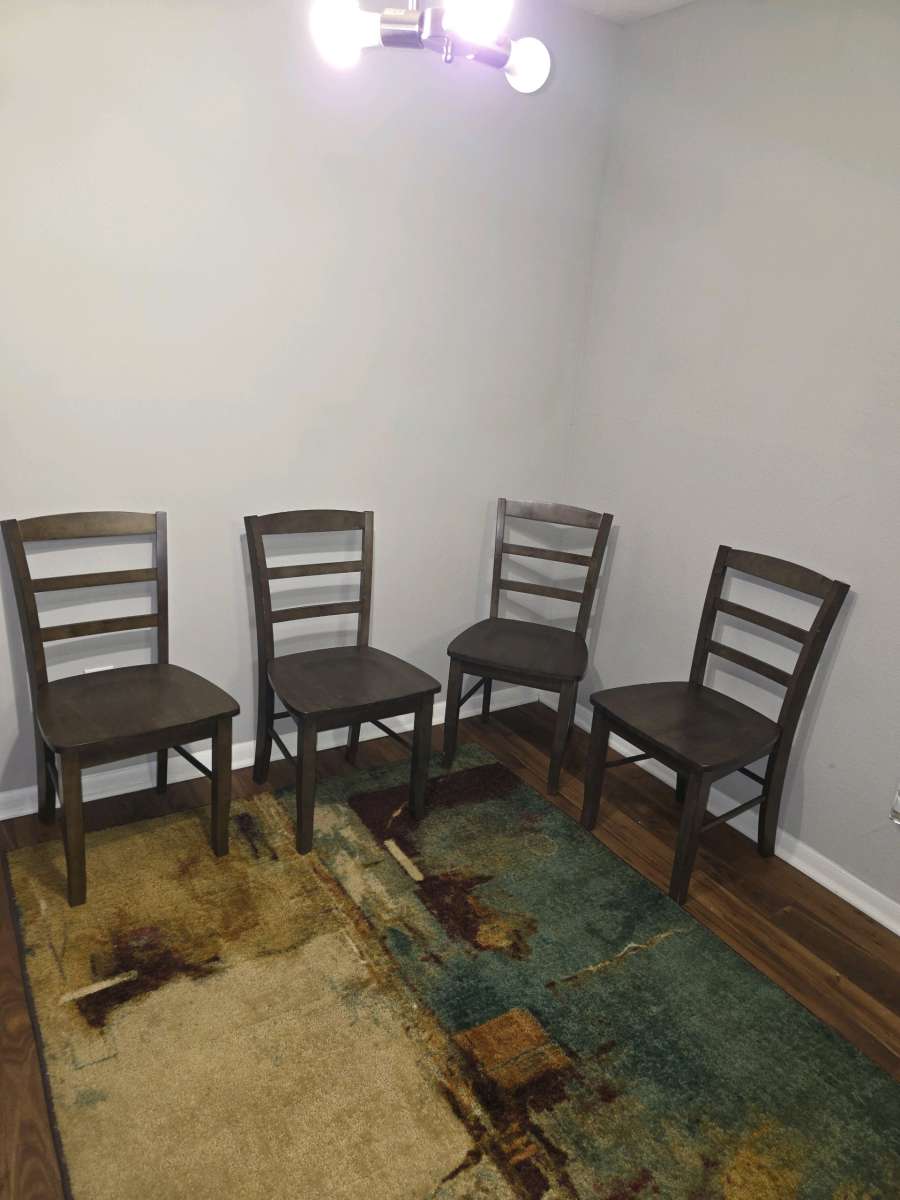 Set of 4 Brown Wooden Mandrid Ladderback