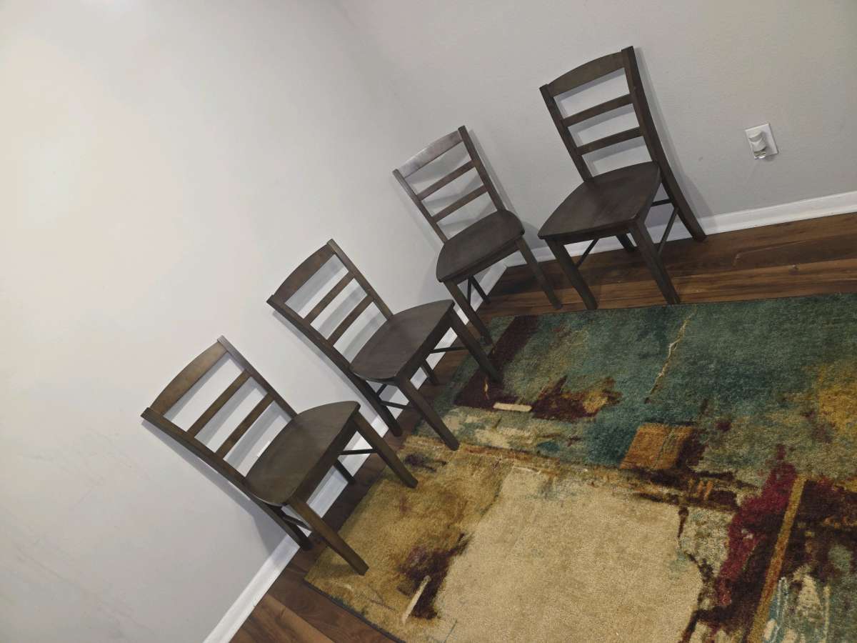 Set of 4 Brown Wooden Mandrid Ladderback