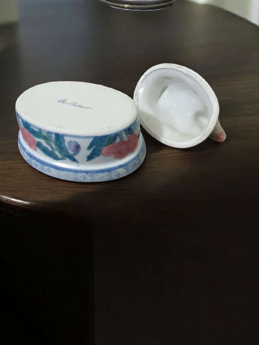 Vintage Duck Trinket BoxDish with Lid Oval Ben Rickert Ceram