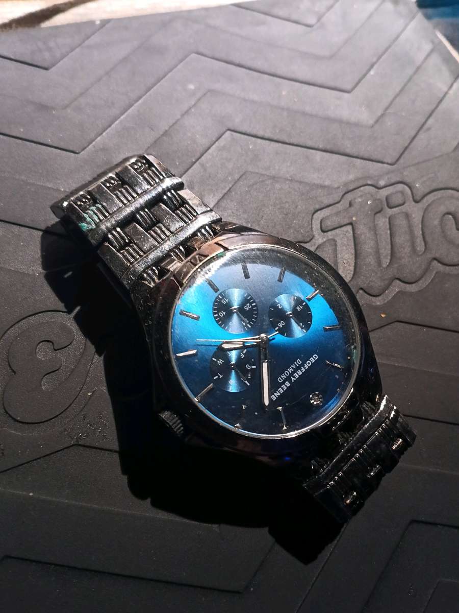 Geoffrey Beene diamond gunmetal band