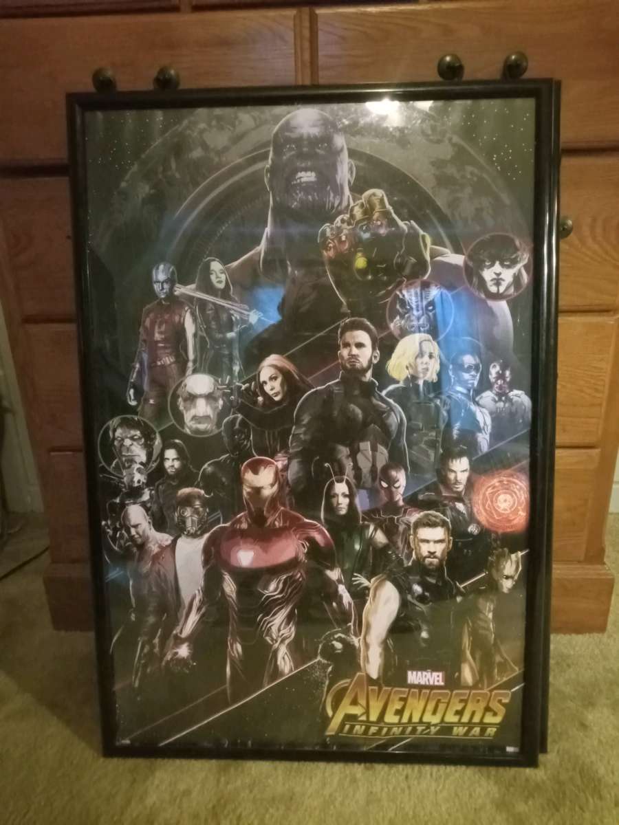 framed Avengers Infinity War poster