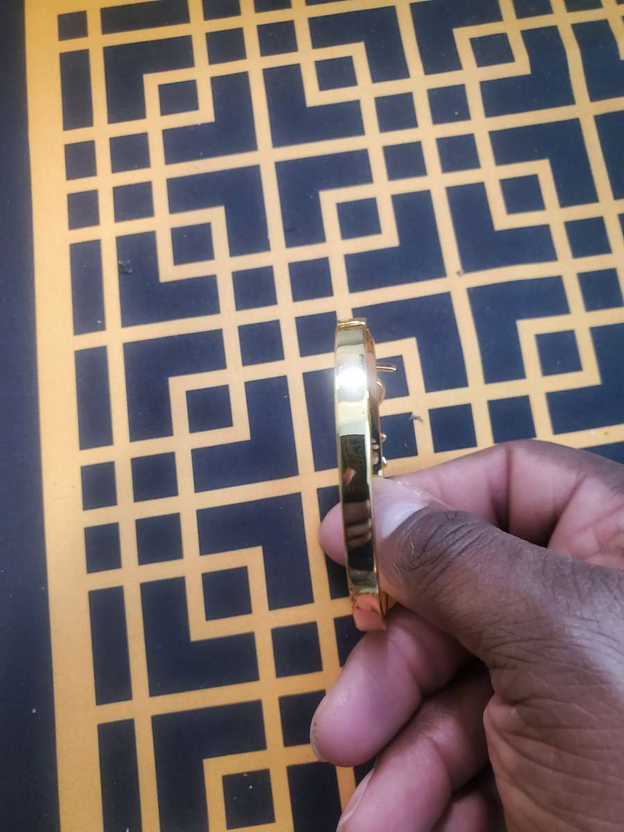 Saint Laurent Gold and Silver Crystal Bracelet