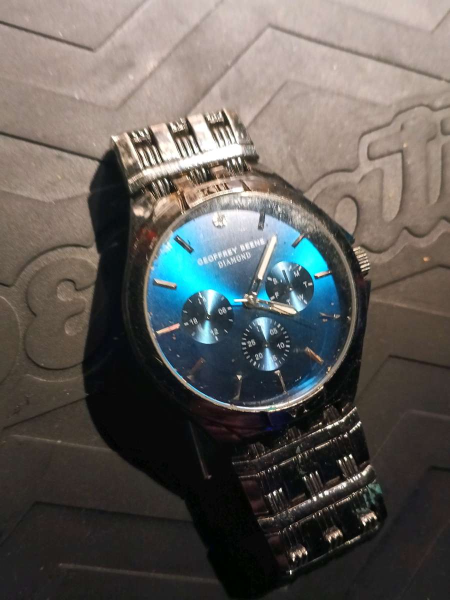 Geoffrey Beene diamond gunmetal band