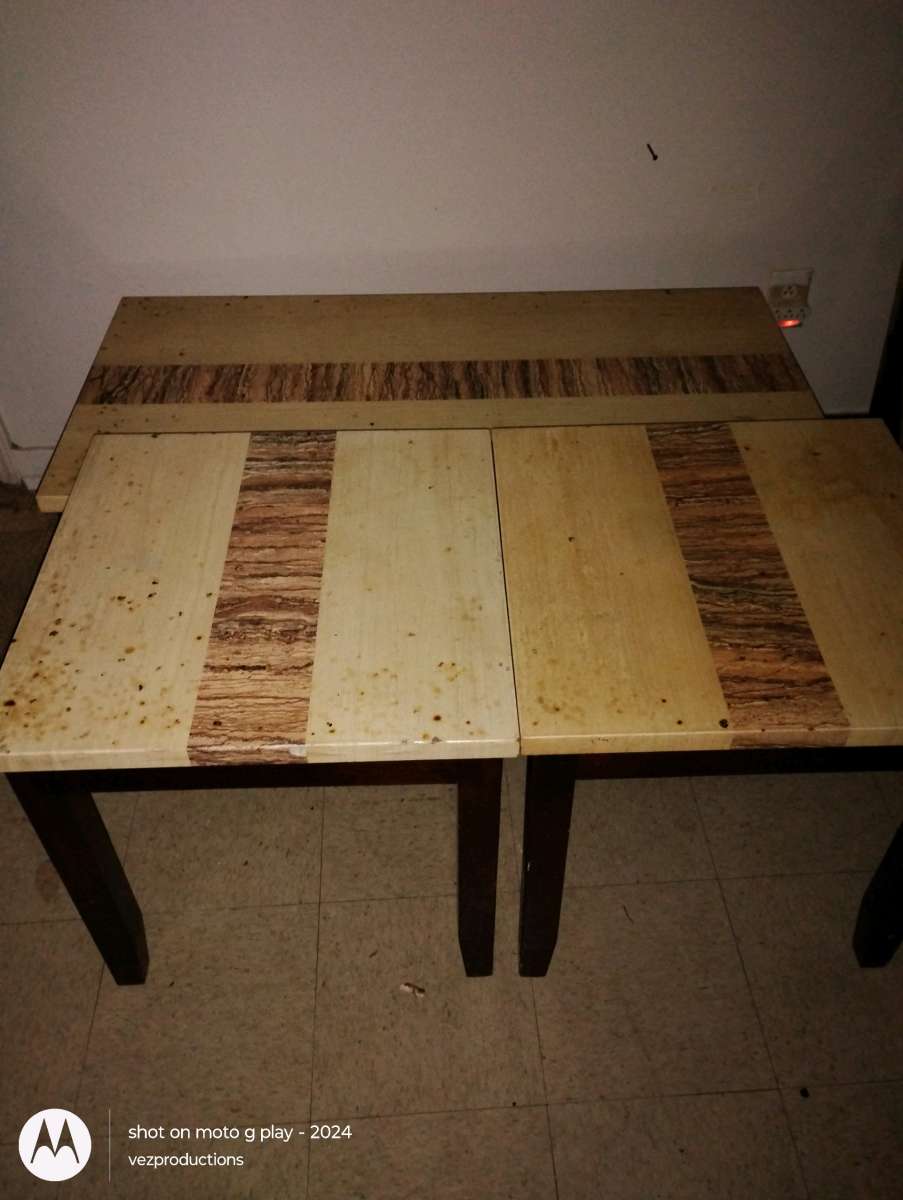 three piece living room table set