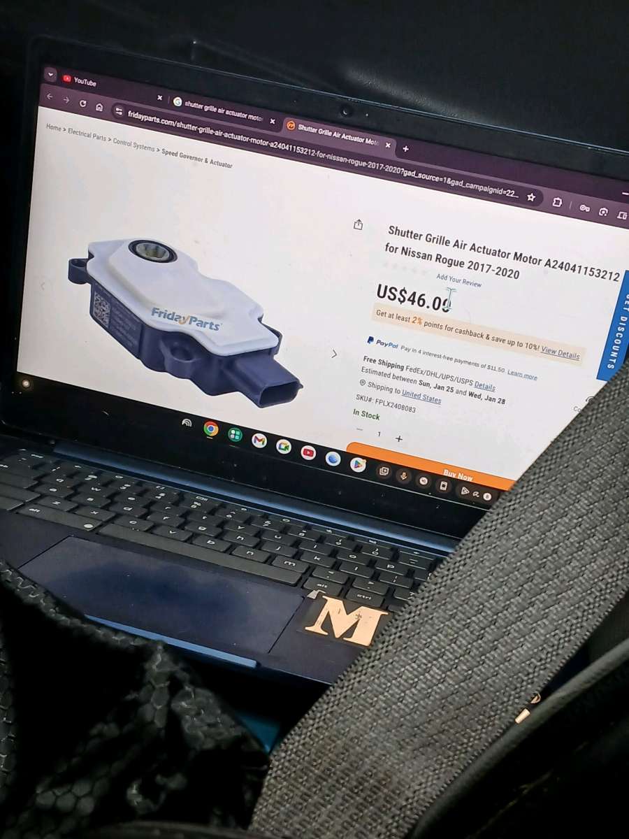 Shutter Grille Air Actuator Motor Nissan Rogue 2017 to 2020