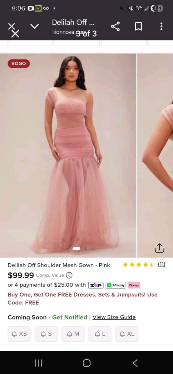 Pink mesh gown