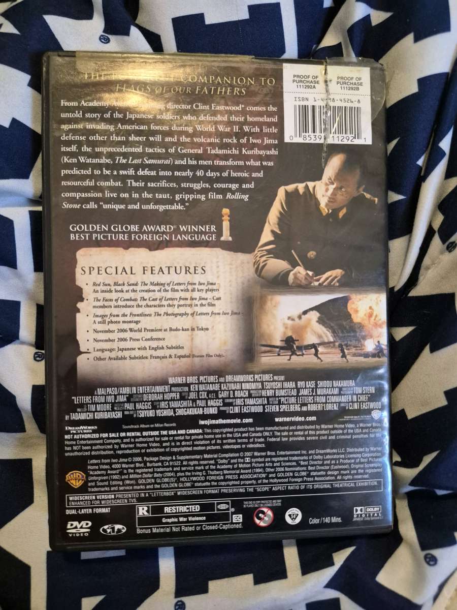 USED Letters From Iwo Jima DVD