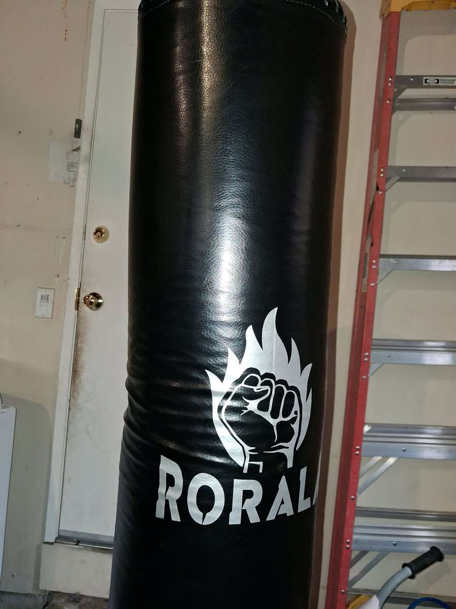 boxing bag and gloves