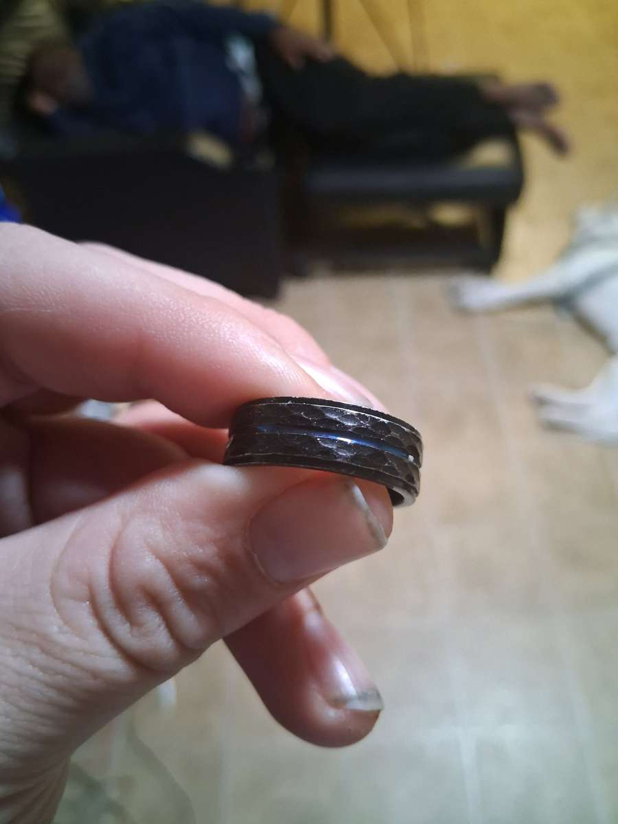 Wedding ring black and blue
