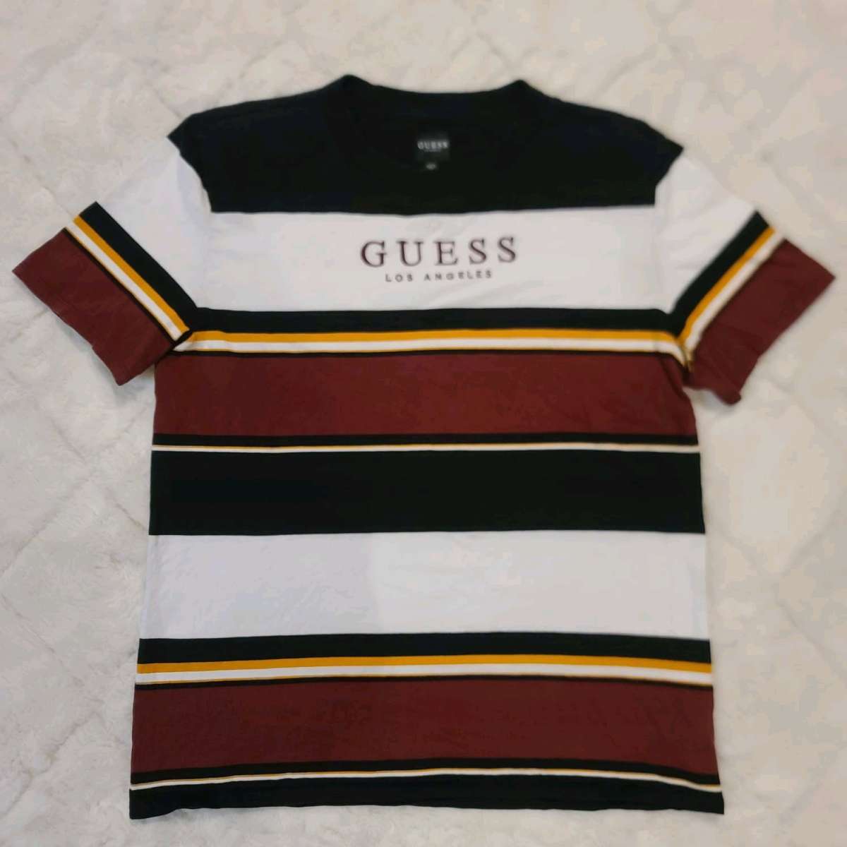 Guess Originals Tee TShirt Mens Large Embroidered Striped