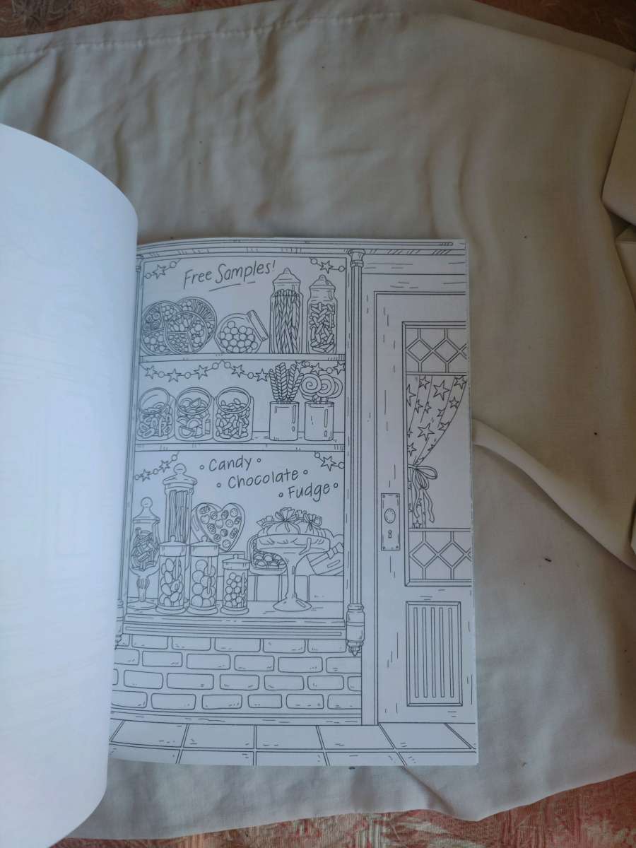 Creative Haven Storefronts coloring book