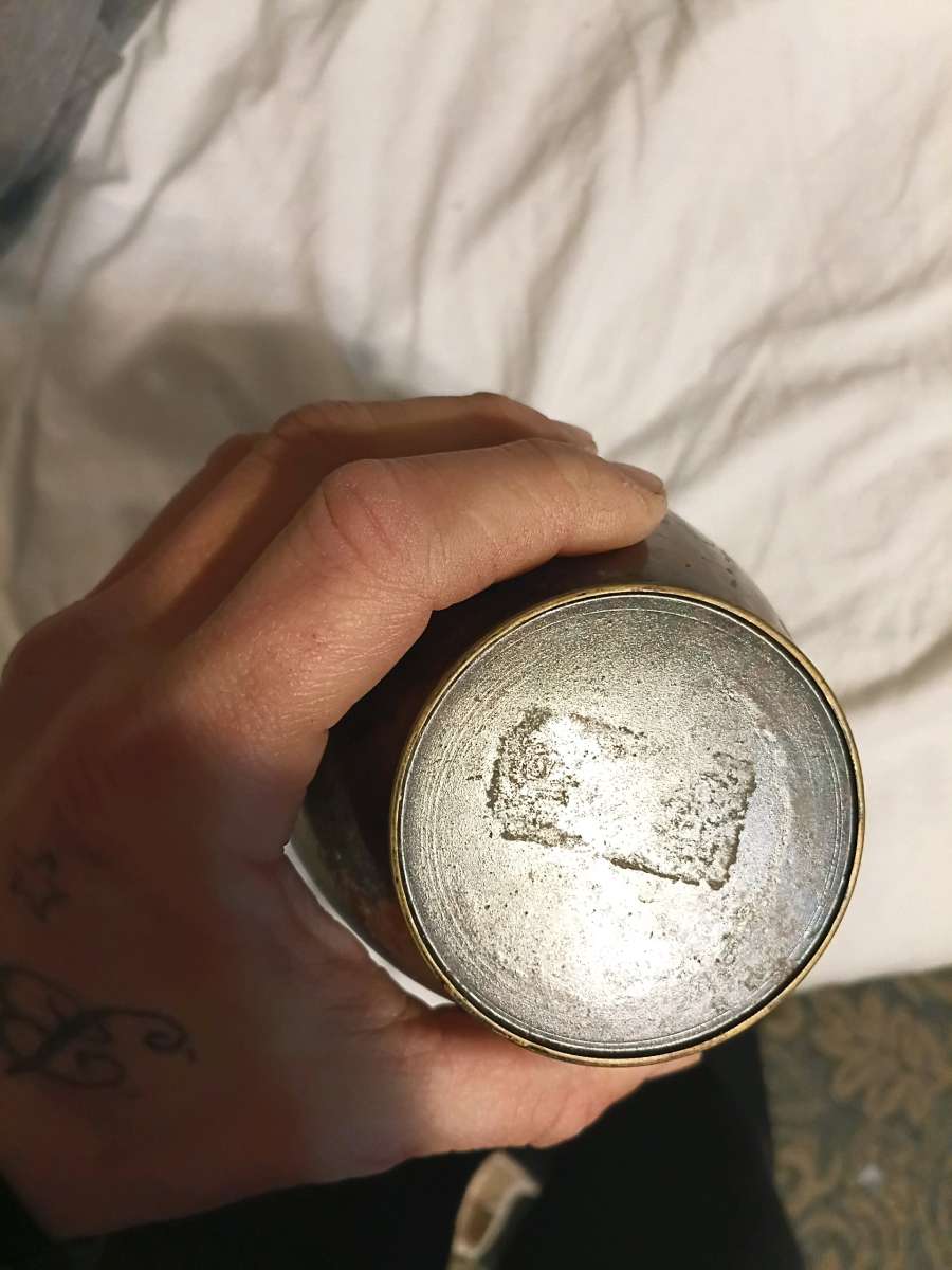 Japanese bronze vase with marblelized patina