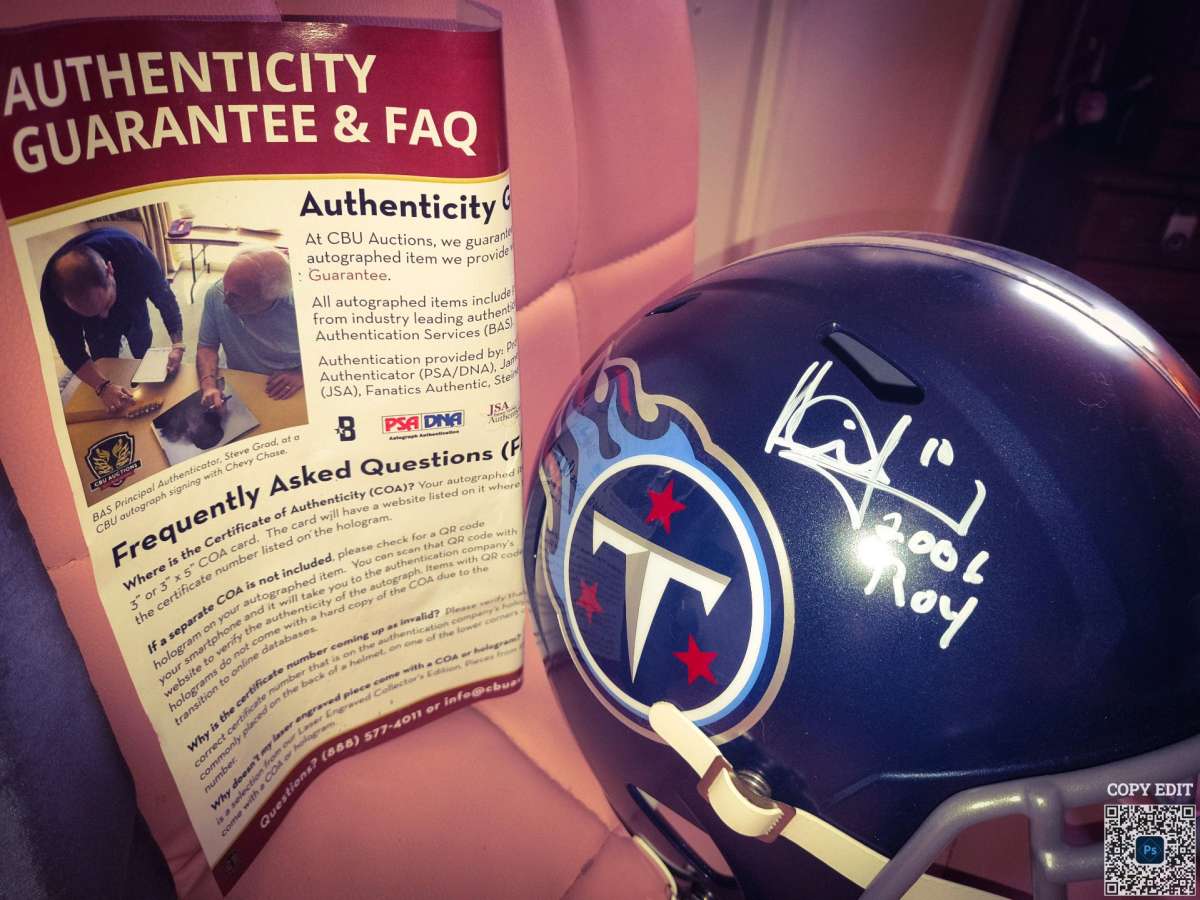 2006 OROY Autographed Vince Young Helmet