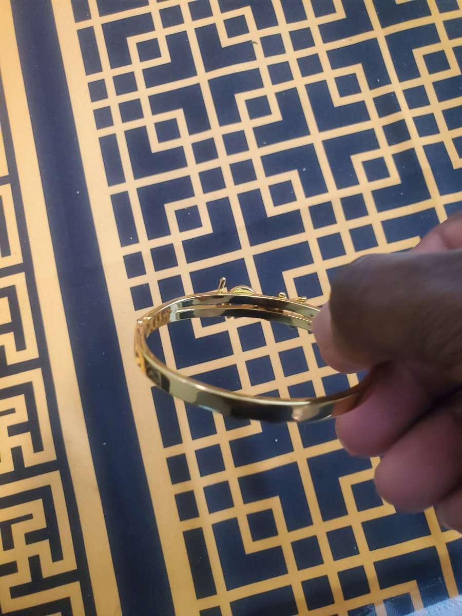 Saint Laurent Gold and Silver Crystal Bracelet