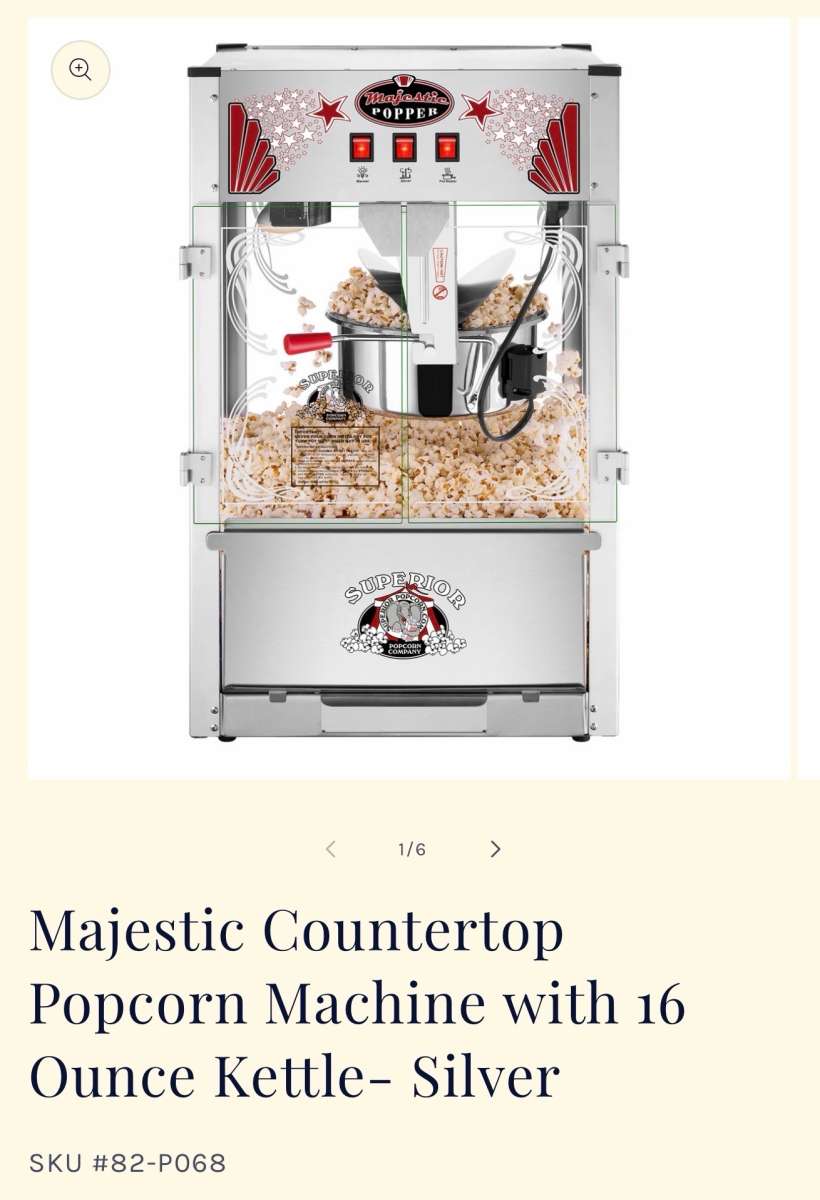 Majestic Popcorn Machine