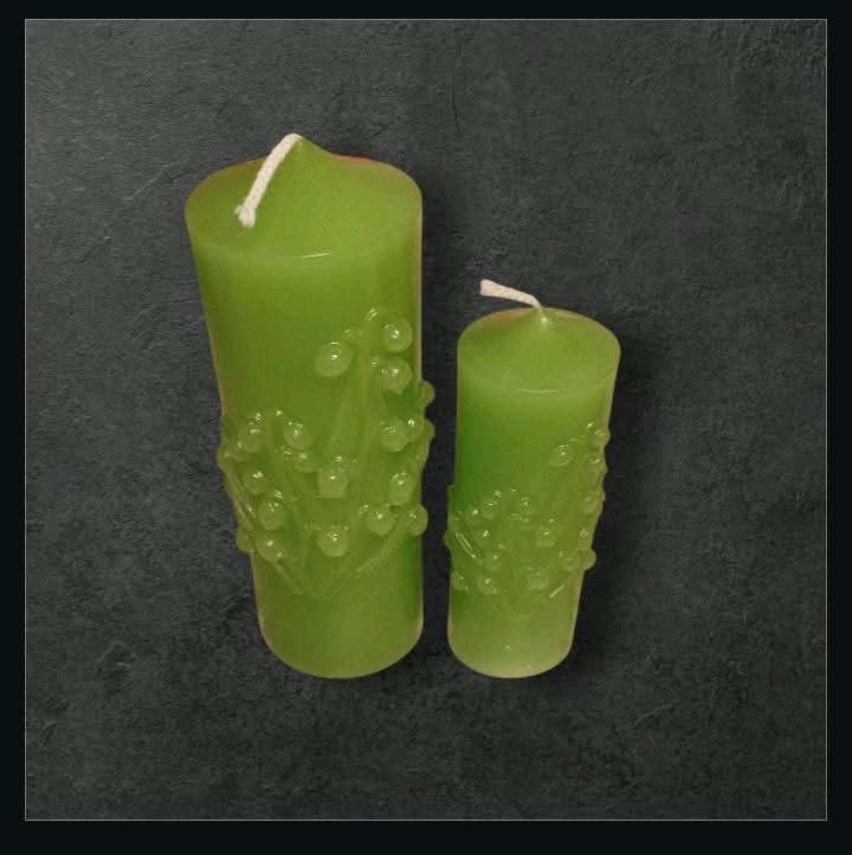 Green Floral Candles
