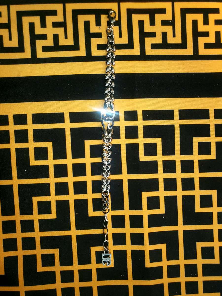 Dolce  Gabbana Elegant Silver Bracelet with Crystal Accents