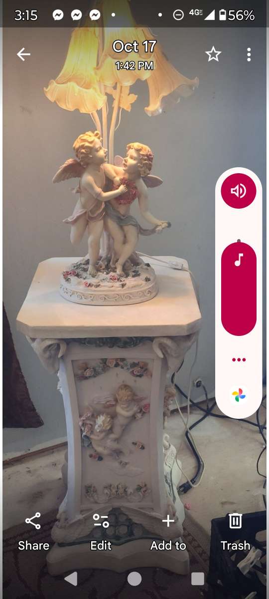 angel lamp with column