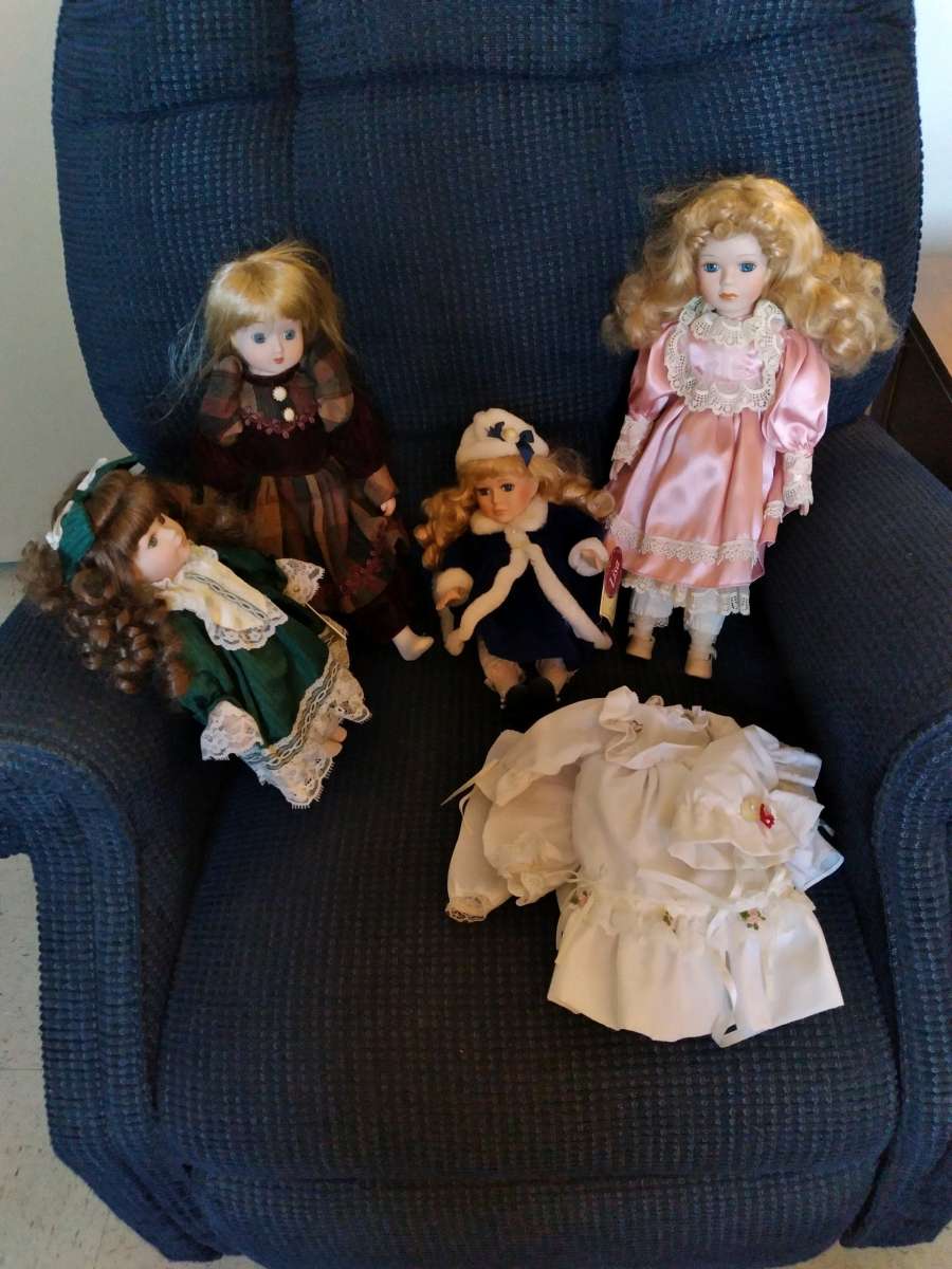 Four Beautiful Antique Dolls