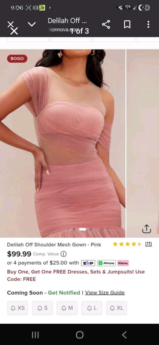 Pink mesh gown