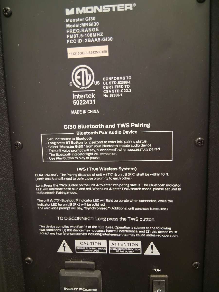 MONSTER G130 Bluetooth speaker 5ft tall