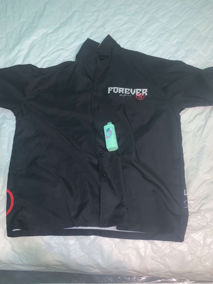 Forever designer button down graphic tee