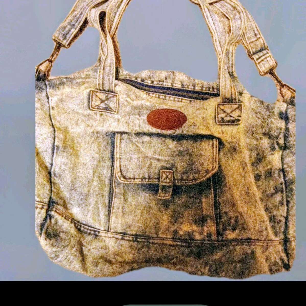 Vintage 80s Shane Acid Washed Denim Blue Jean Shoulder Strap