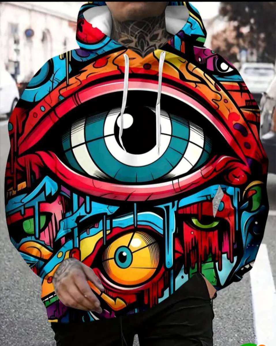 Colorful Graphic Eye Hoodie