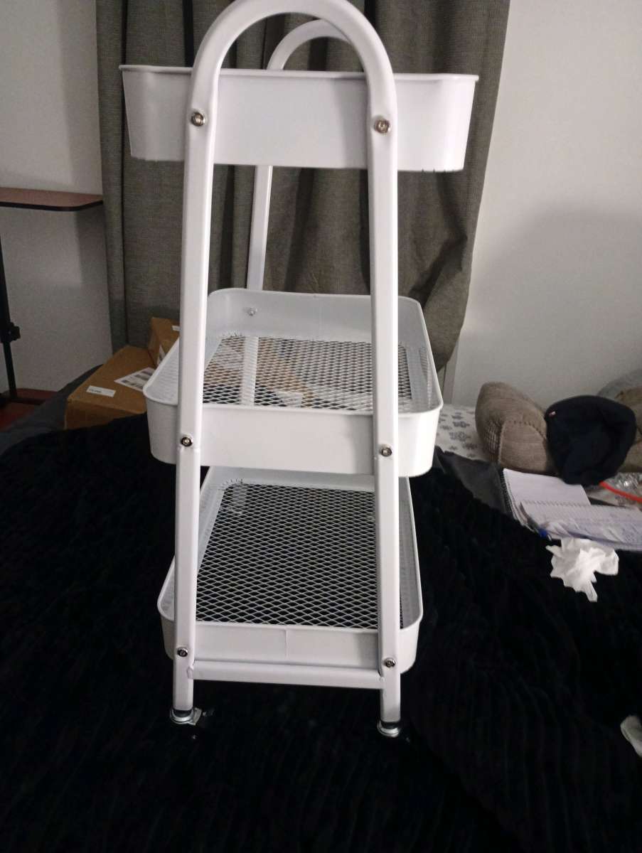New 3 Tier Metal Rolling Rack WHITE color