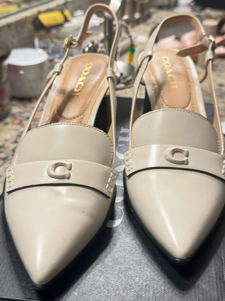 coach cream color shoes
