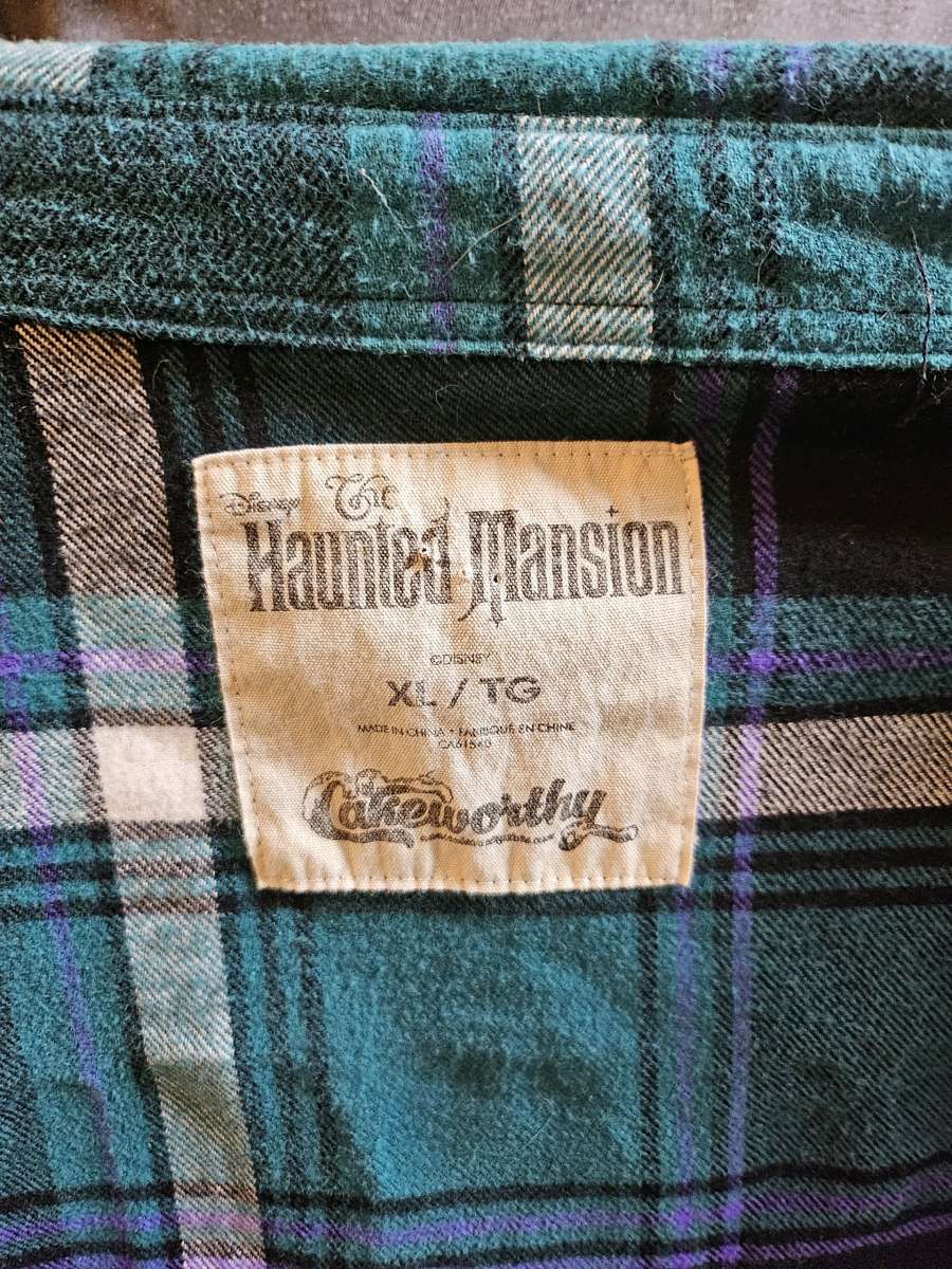 Cakeworthy Disney Haunted Mansion Black Watch Plaid Flannel
