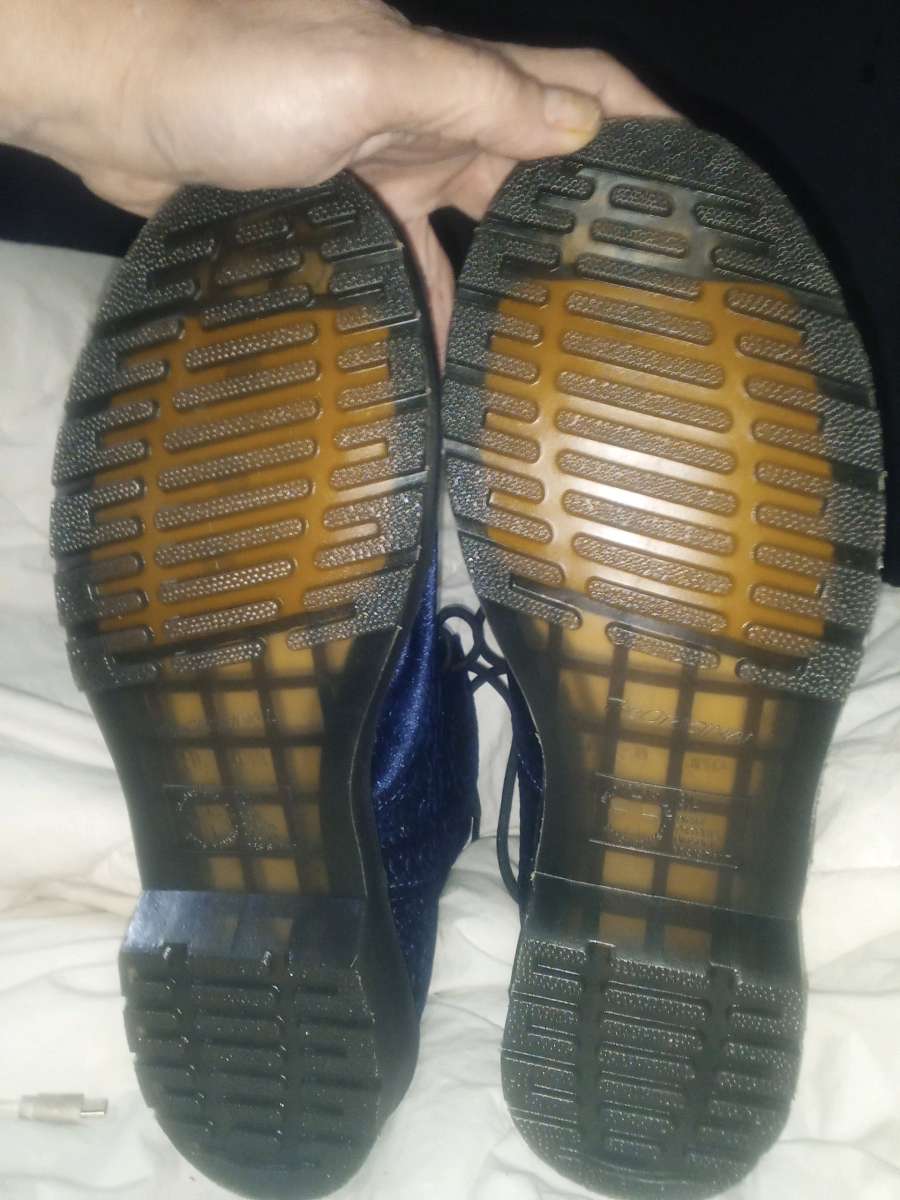 Dr martens blue velvet boots