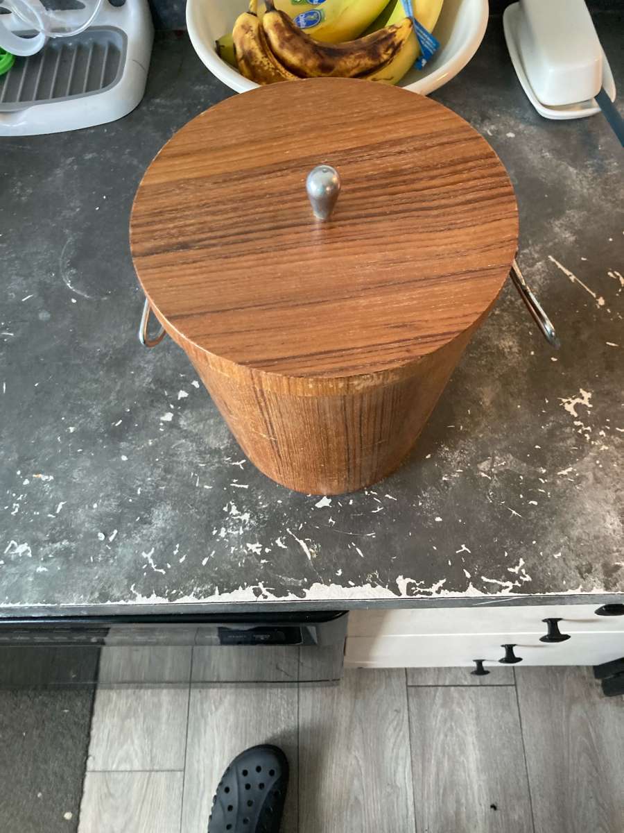 Vintage WoodWrapped Ice Bucket