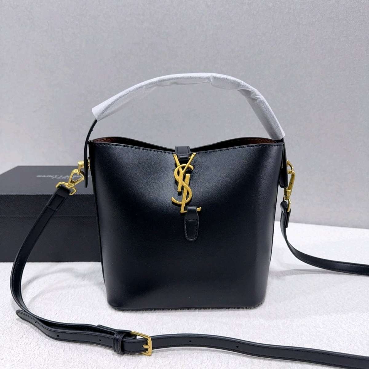 ysl black bucket bag