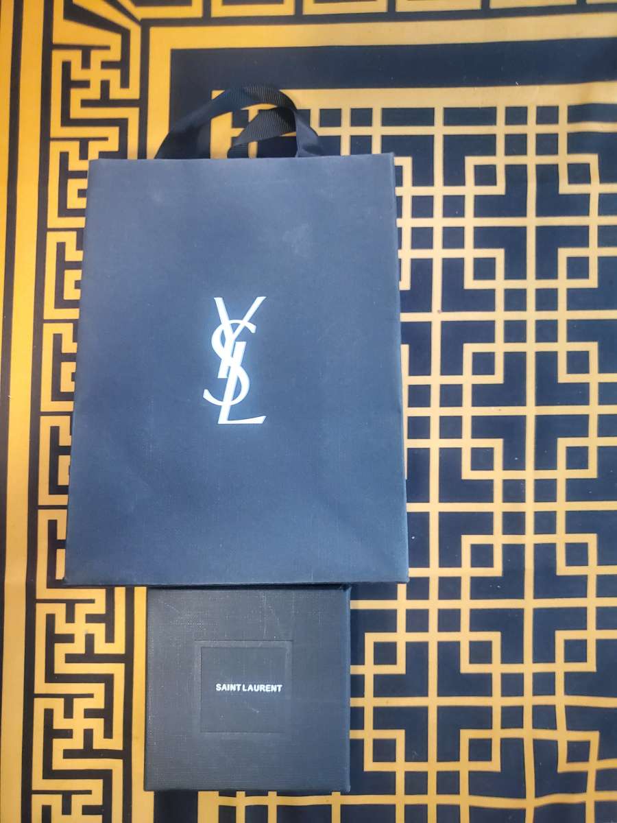 Saint Laurent Gold and Silver Crystal Bracelet