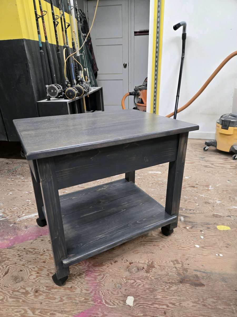 end table with RFD drawer lock