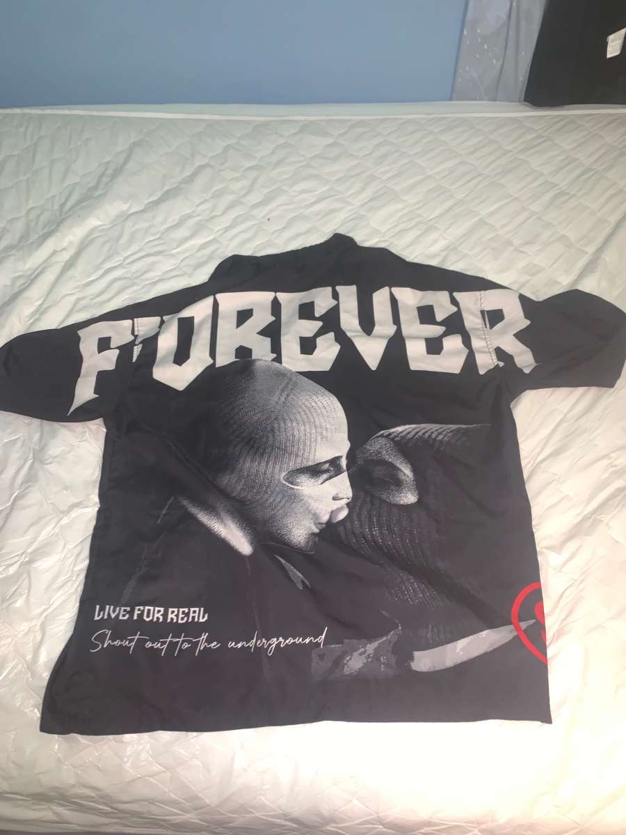Forever designer button down graphic tee