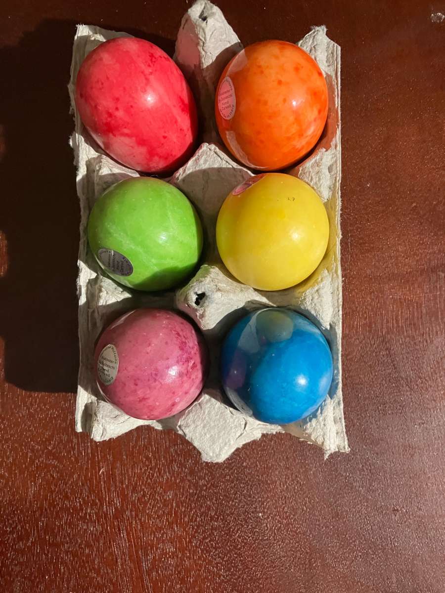 hand carved alabaster eggs