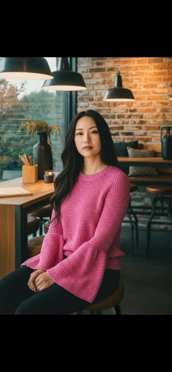 Knit Sweater G by Giuliana Bell Sleeve Pink Pullover