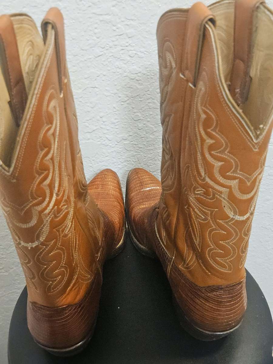 Vtg Justin Cowboy Boots
