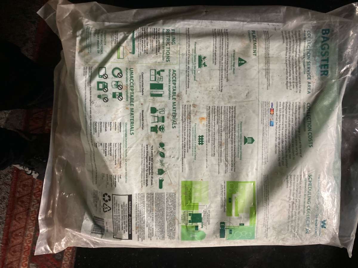 Bagster Dumpster in a Bag