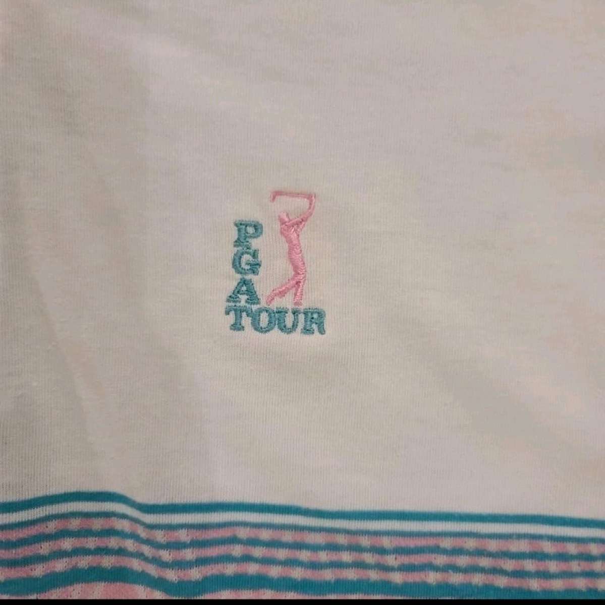 Vintage 80s PGA Tour Ram Golf Mens Striped 3 Button Polo Siz